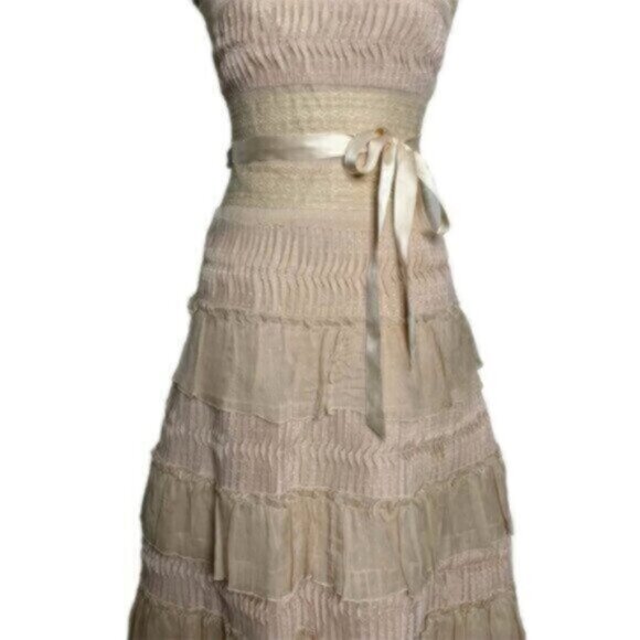 BCBGMaxAzria Elegant Strapless Feather-Trimmed Cocktail Dress - Picture 7 of 13